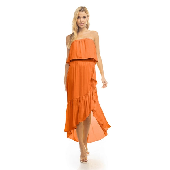 High Low Nectarine Tube Dress