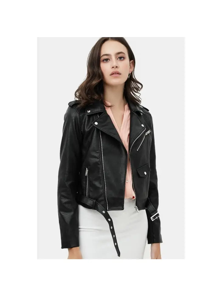 Black Leather Biker Jacket
