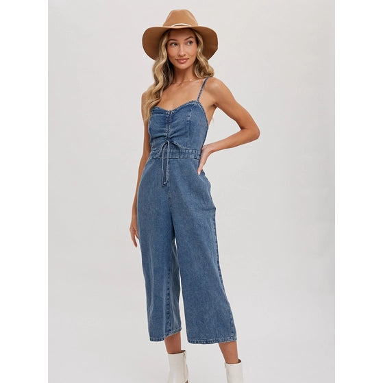 Acid Wash Denim Jumpsuit