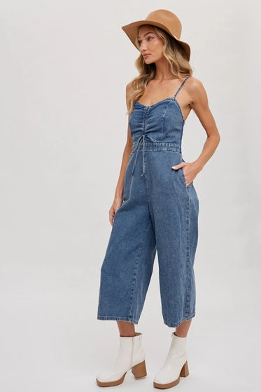 Acid Wash Denim Jumpsuit