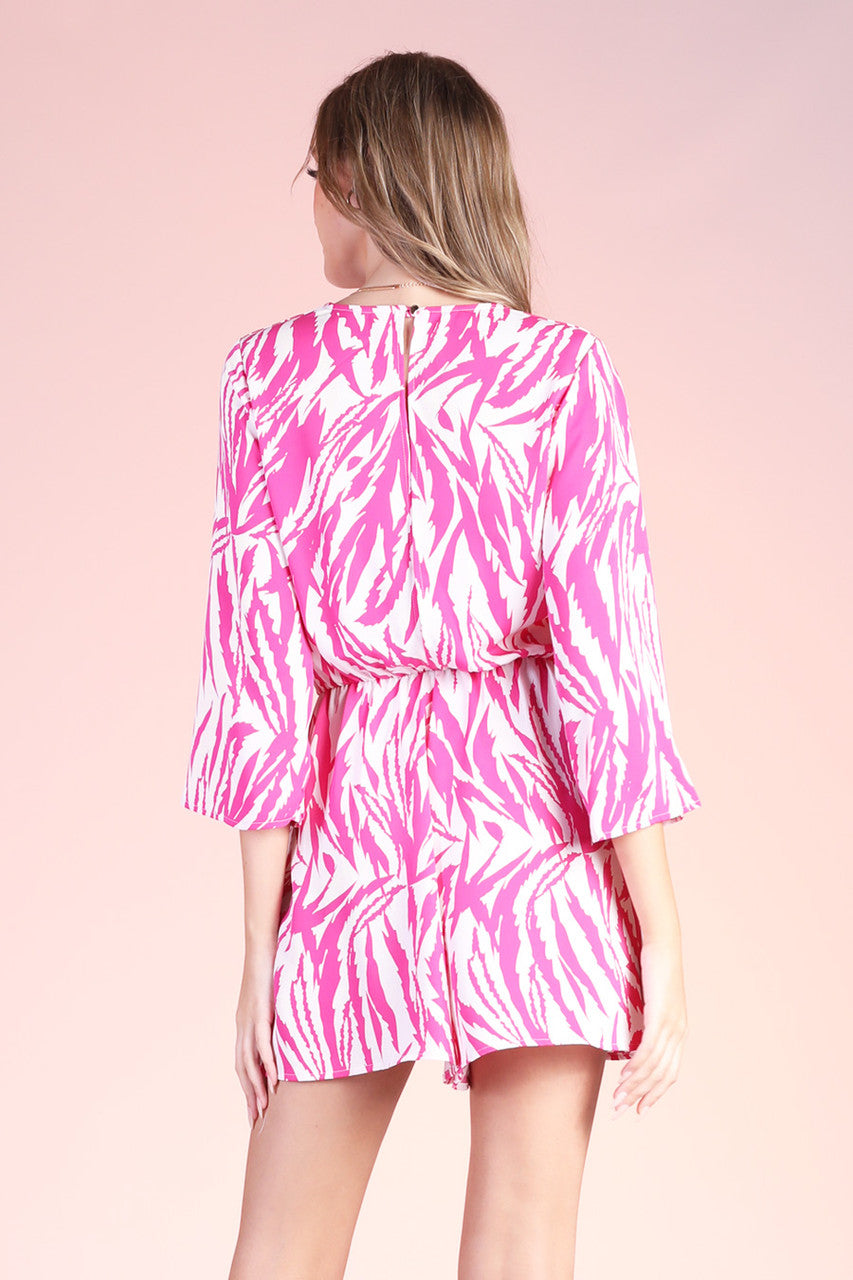 Pink Kimono Robe Romper