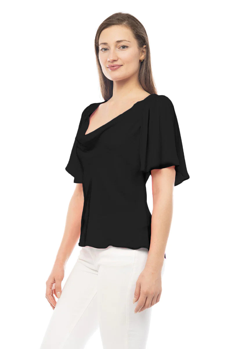 BLK Bias Flutter Sleeve Blouse