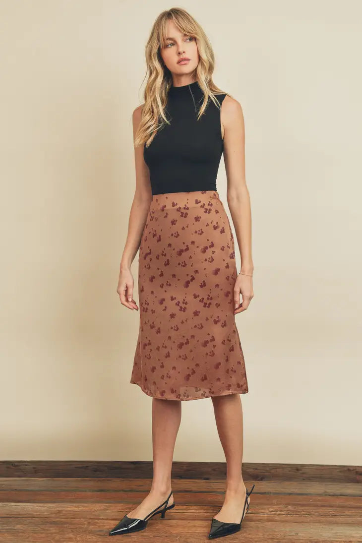 Sunbaked Cheetah A-Line Midi Skirt