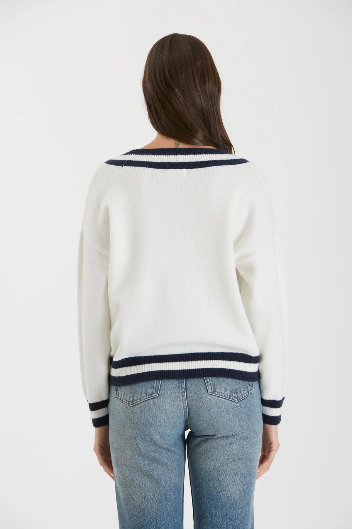 Ivory V Neck Sweater