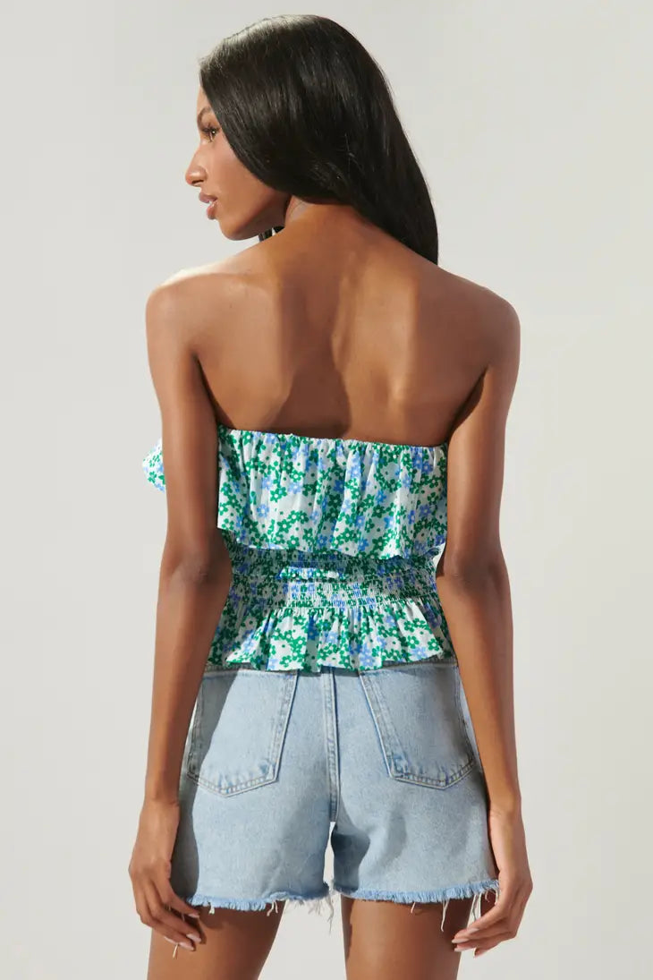 Turquatic Floral Tube Top