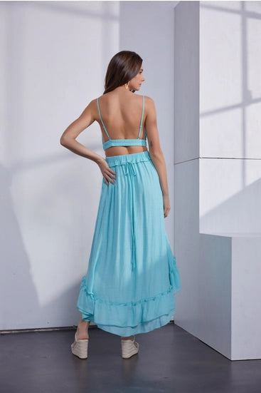 Aqua Mint Cut Out Dress