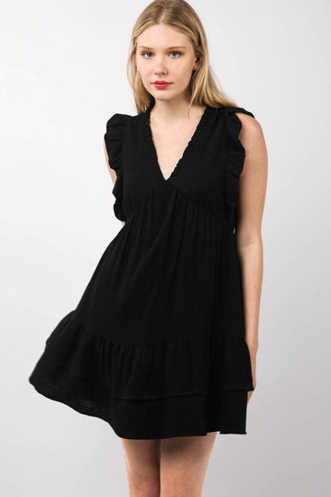 BLk Ruffled Woven Mini Dress