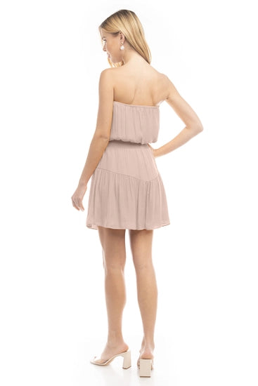 Tiered Papyrus Strapless Mini Dress