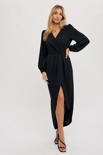 BLK Wrap Tulip Midi Dress