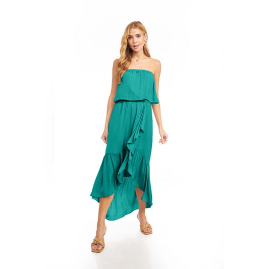 Jewel Green Hi Low Tube Dress