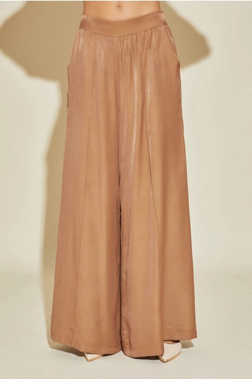 Banded Coffee Wide Pants