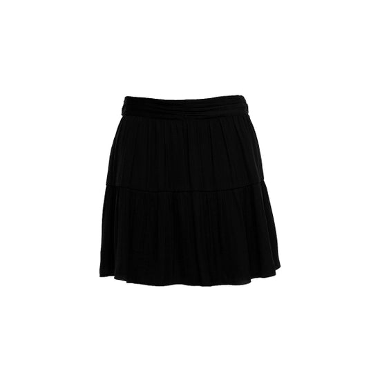 Black Ruched Mini Skirt