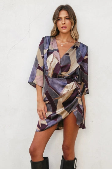 Umber Mosiac Mini Dress