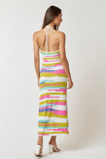 Multi Color Sweater Maxi Dress