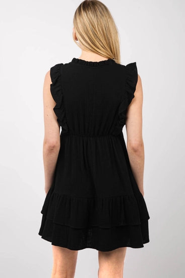 BLk Ruffled Woven Mini Dress