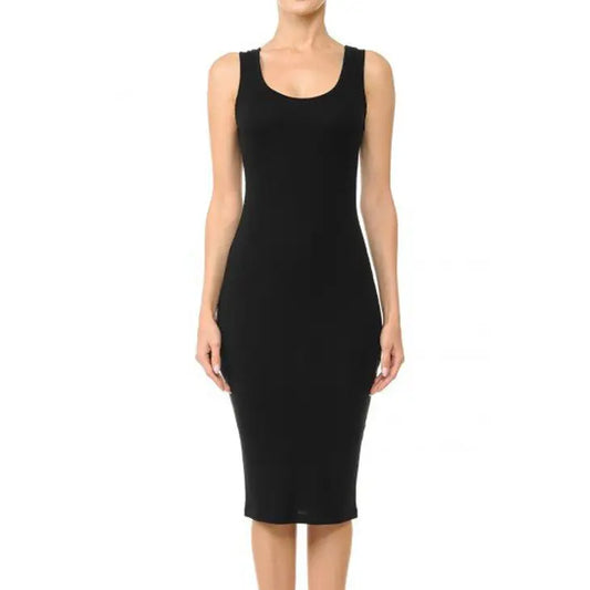 Black Bodycon Midi Dress