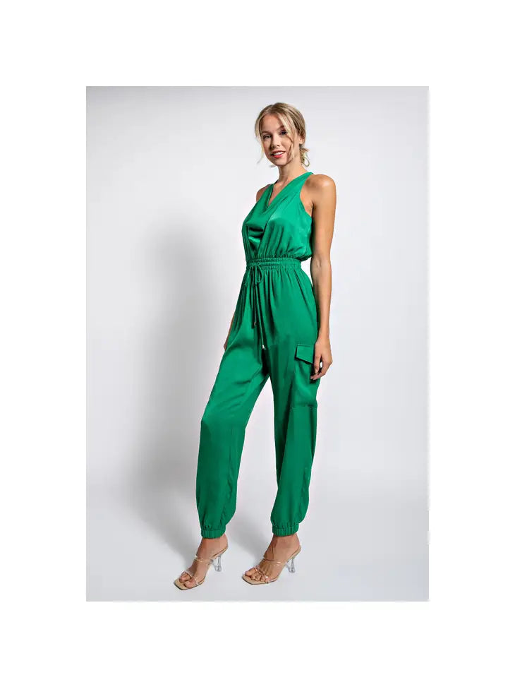 Green Halter Jumpsuit