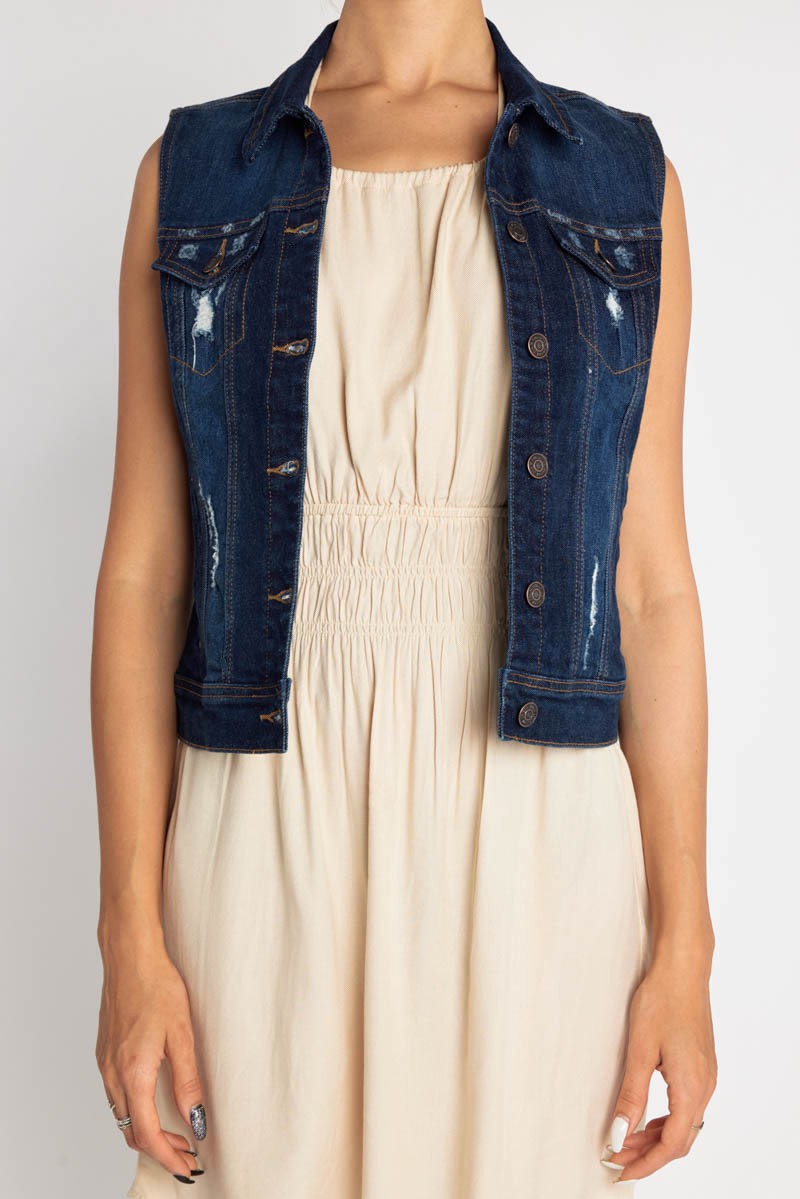 Denim Dark Vest