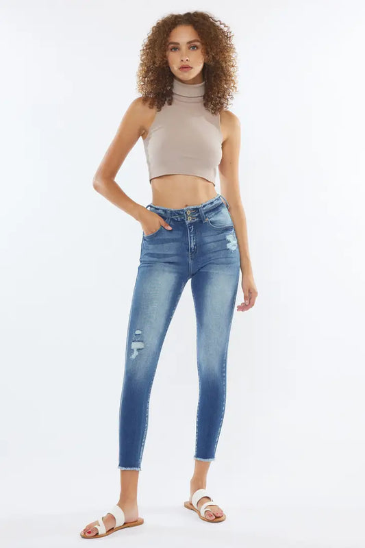 High Rise Ankle Skinny Jeans