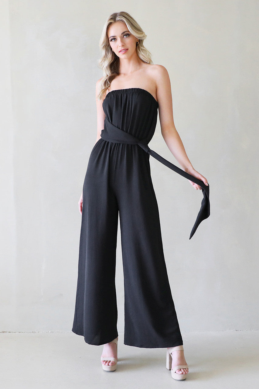 Black Strapless Jumpsuit