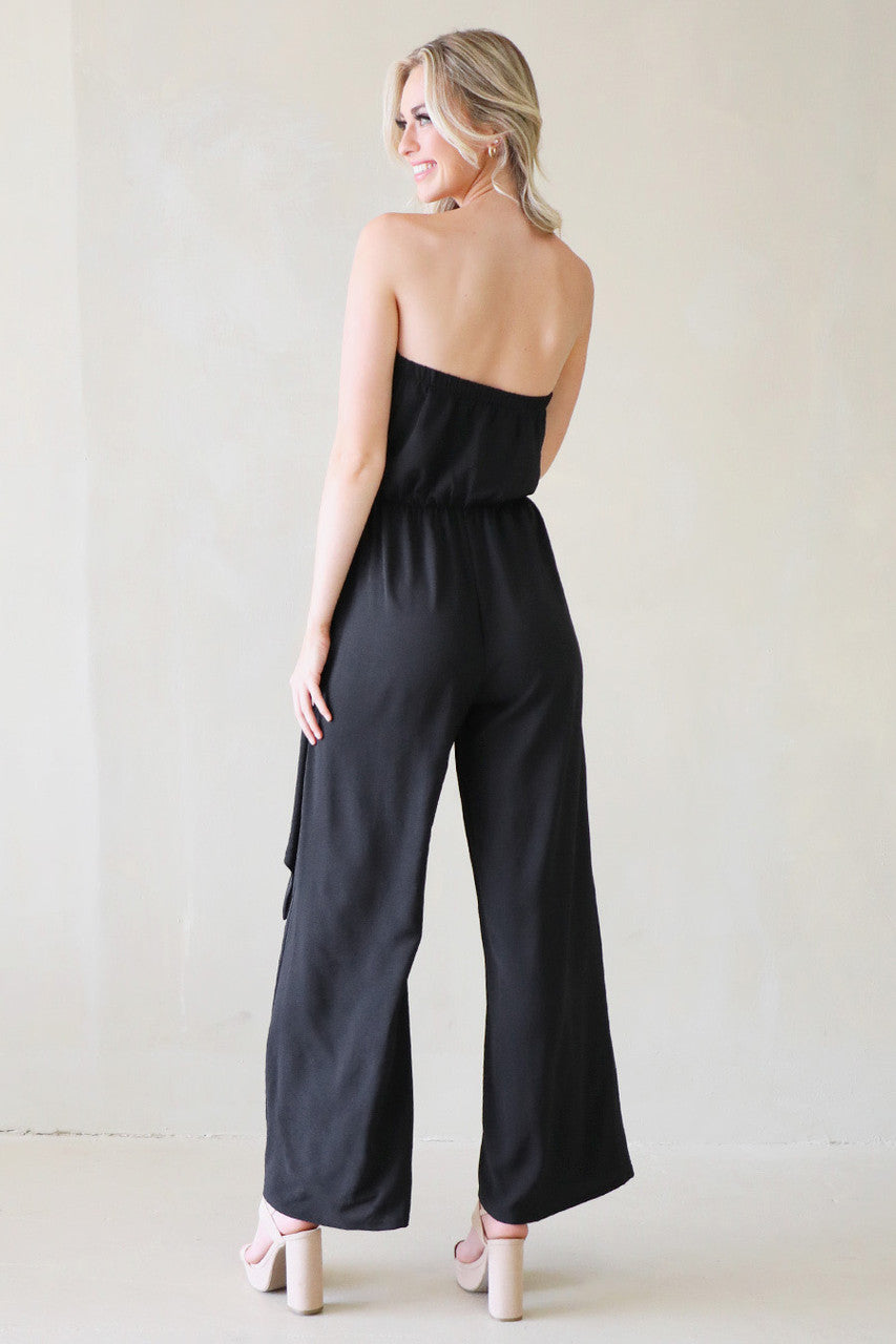 Black Strapless Jumpsuit