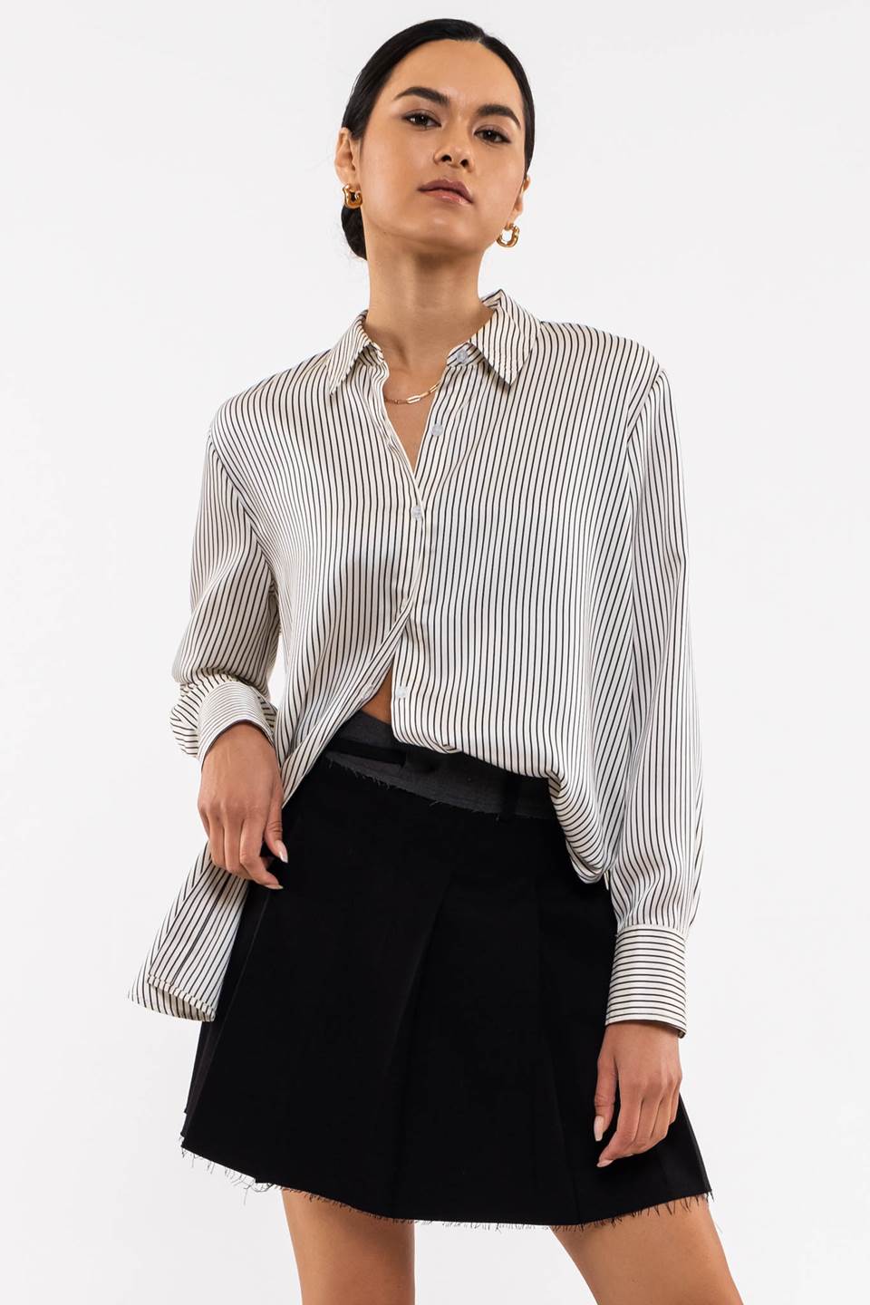 Pin Stripe Button Up Top