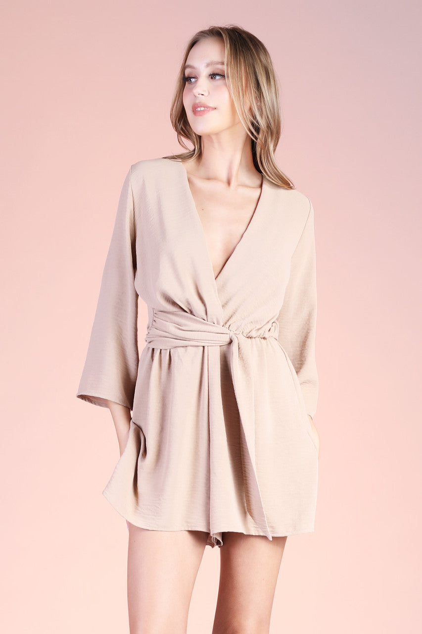 Tan Kimono Romper