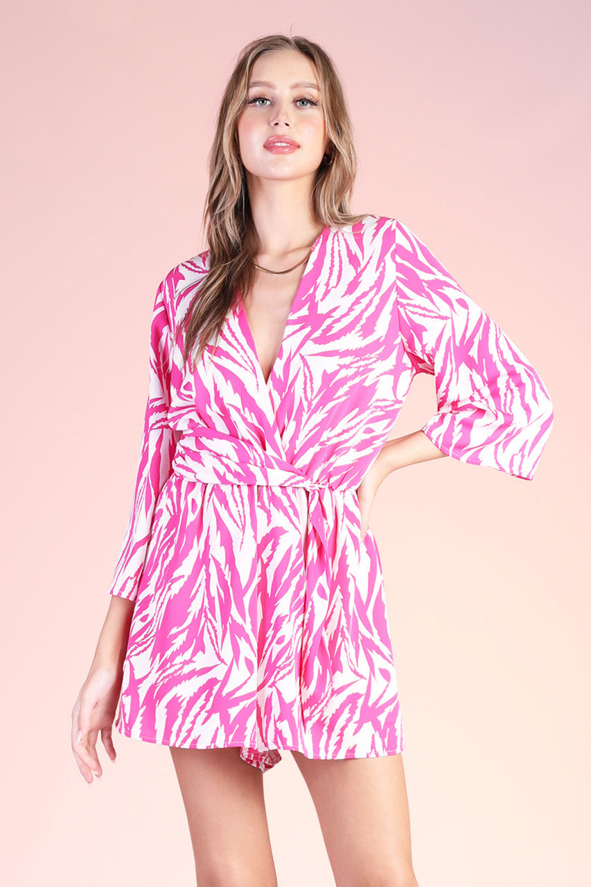 Pink Kimono Robe Romper