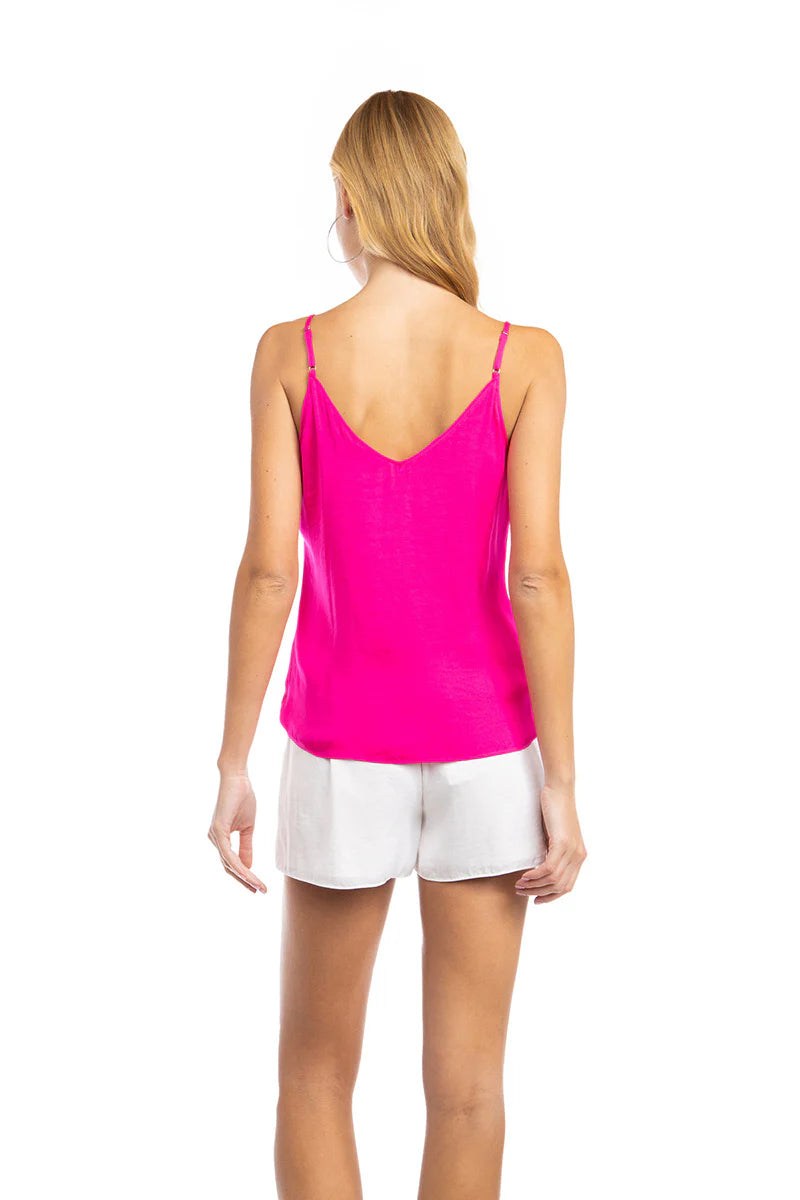 Flaming Pink V Neck Camisole