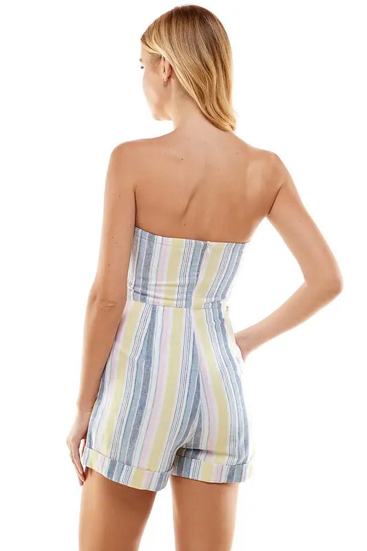 Strapless Stripe Romper