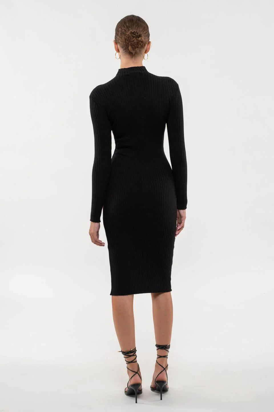 Black Knit Midi Dress