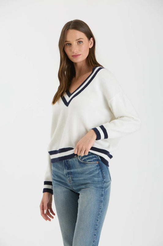 Ivory V Neck Sweater