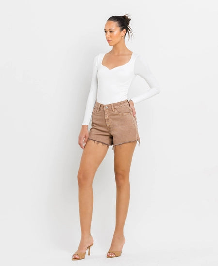 Warm Taupe Mom Shorts