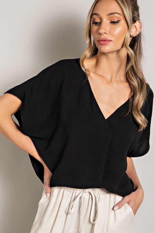 Black V Neckline Blouse