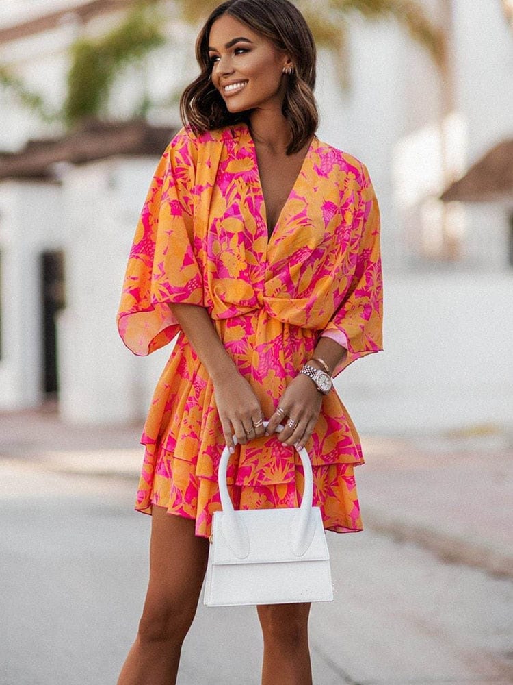 Boho Floral Mini Dress