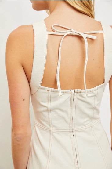 Oatmeal Tie Back Romper