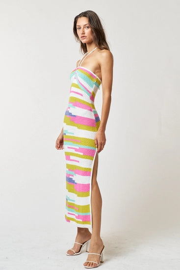 Multi Color Sweater Maxi Dress