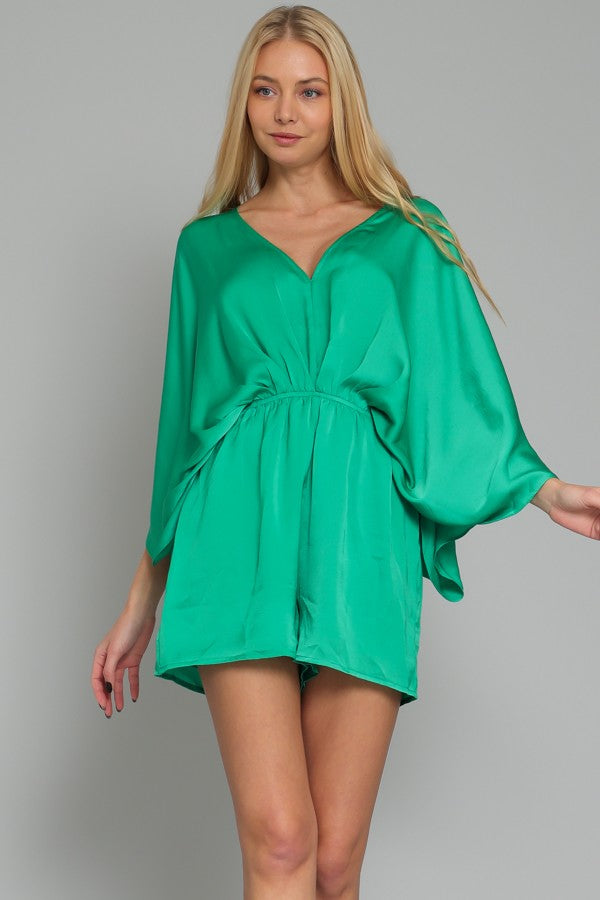 Kelly Green Kimono Romper